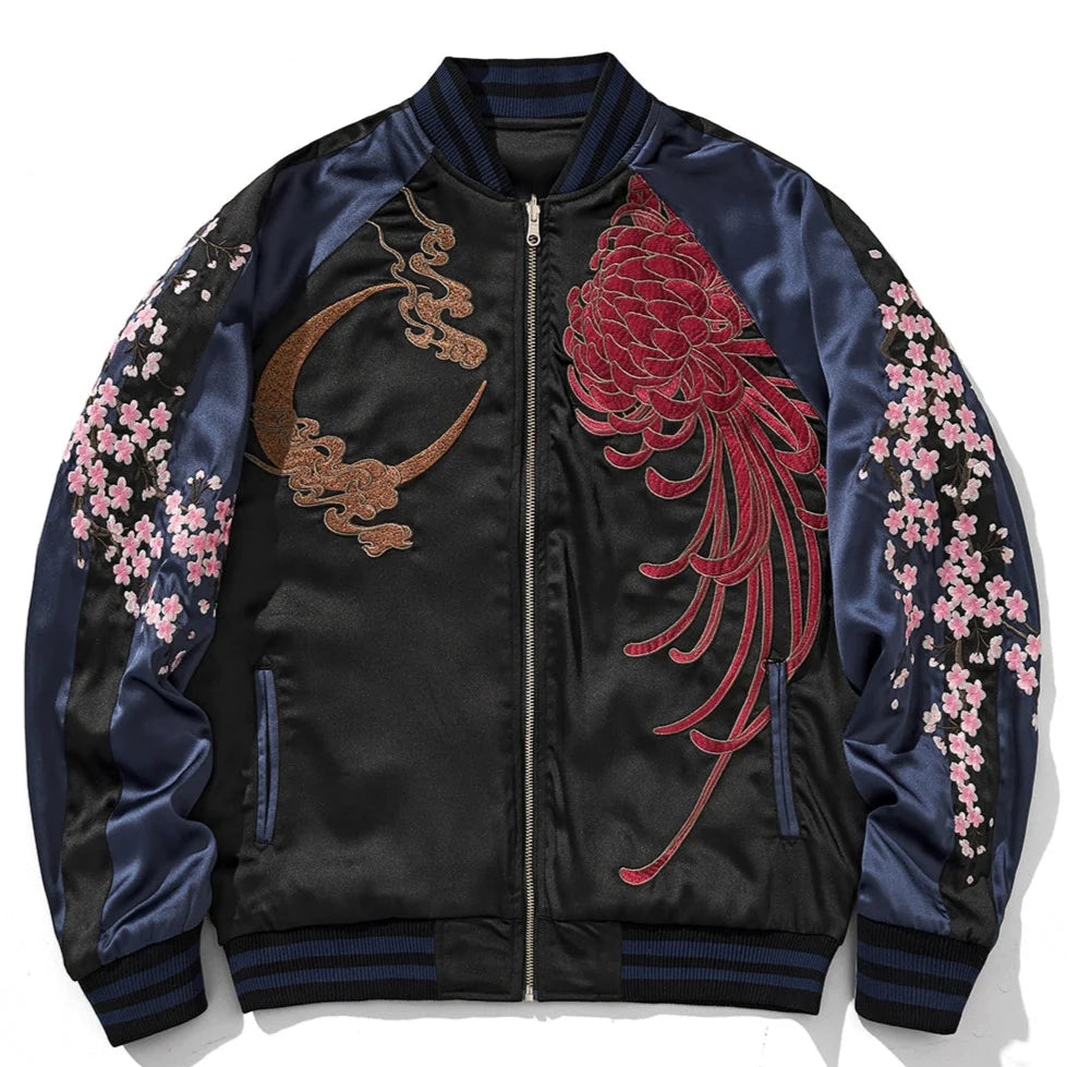 Kylin Blossom Sukajan Souvenir Bomber Jacket (Reversible)