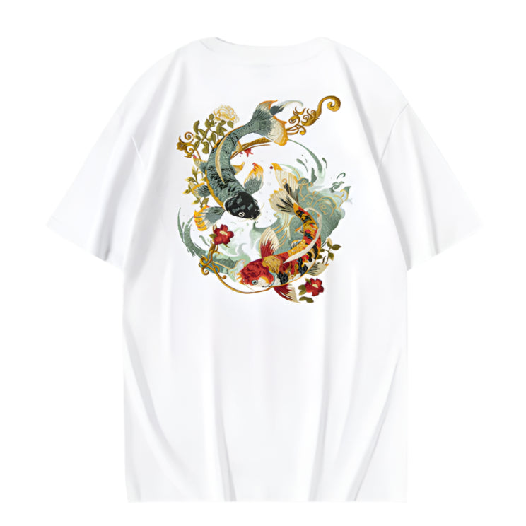Dual Koi Embroidered t-shirt