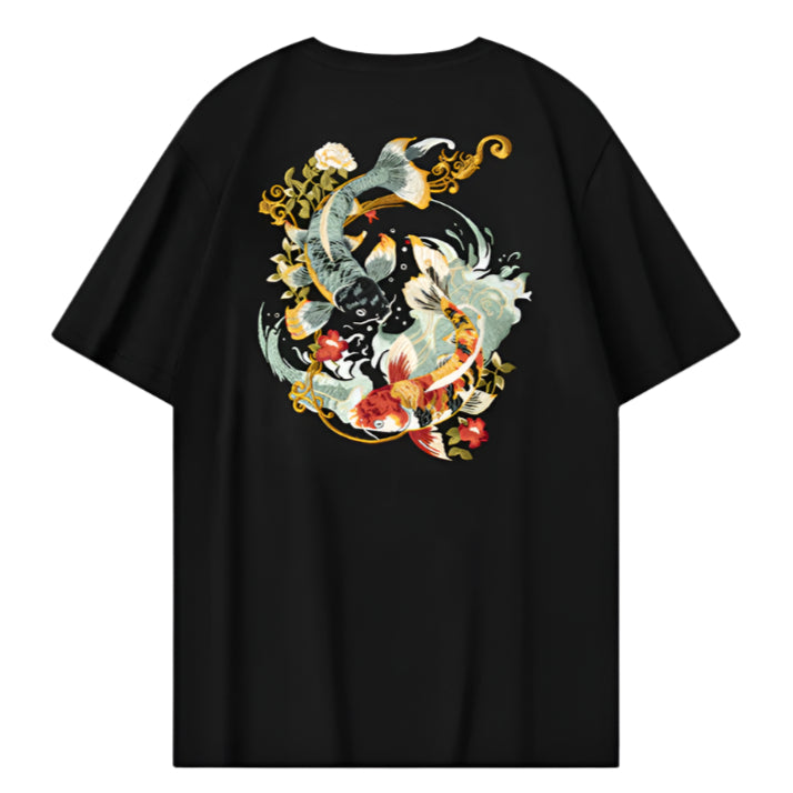 Dual Koi Embroidered t-shirt